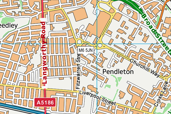 M6 5JN map - OS VectorMap District (Ordnance Survey) M6 5JN map - OS VectorMap District (Ordnance Survey)