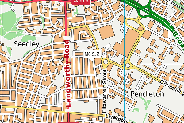 M6 5JZ map - OS VectorMap District (Ordnance Survey) M6 5JZ map - OS VectorMap District (Ordnance Survey)