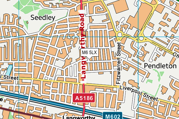 M6 5LX map - OS VectorMap District (Ordnance Survey)