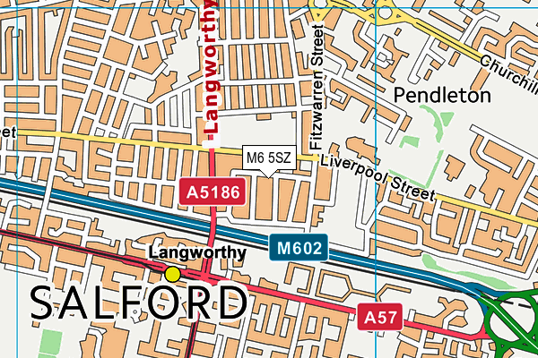 M6 5SZ map - OS VectorMap District (Ordnance Survey) M6 5SZ map - OS VectorMap District (Ordnance Survey)