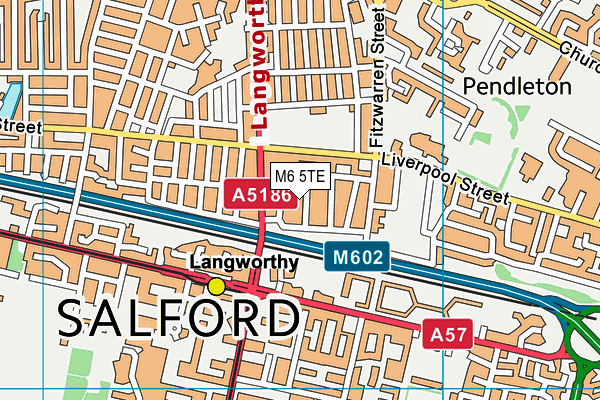 M6 5TE map - OS VectorMap District (Ordnance Survey)
