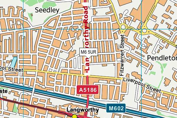 M6 5UR map - OS VectorMap District (Ordnance Survey) M6 5UR map - OS VectorMap District (Ordnance Survey)