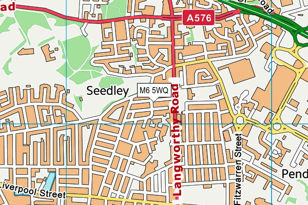 M6 5WQ map - OS VectorMap District (Ordnance Survey)