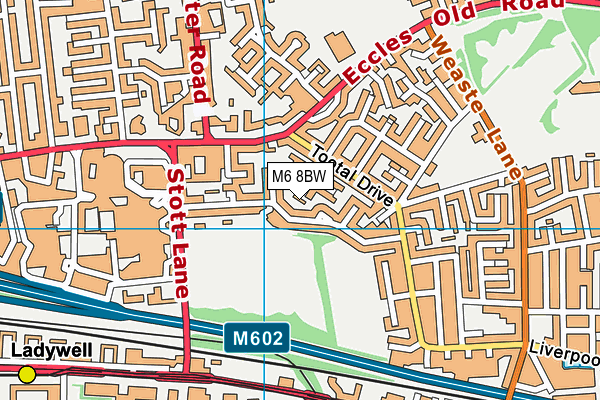 M6 8BW map - OS VectorMap District (Ordnance Survey) M6 8BW map - OS VectorMap District (Ordnance Survey)