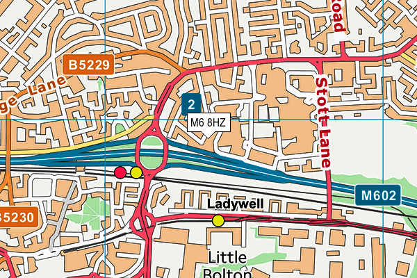 M6 8HZ map - OS VectorMap District (Ordnance Survey)