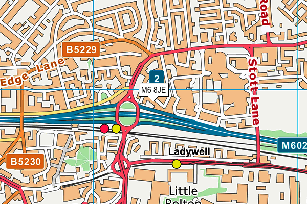 M6 8JE map - OS VectorMap District (Ordnance Survey)