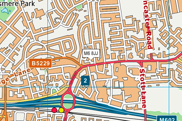 M6 8JJ map - OS VectorMap District (Ordnance Survey)