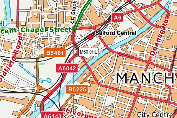 M60 9HL map - OS VectorMap District (Ordnance Survey)