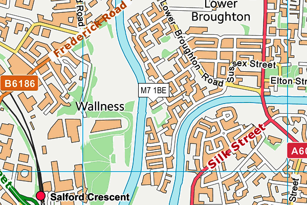M7 1BE map - OS VectorMap District (Ordnance Survey) M7 1BE map - OS VectorMap District (Ordnance Survey)