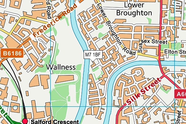 M7 1BF map - OS VectorMap District (Ordnance Survey)