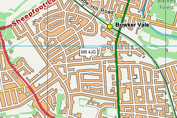 M8 4JG map - OS VectorMap District (Ordnance Survey) M8 4JG map - OS VectorMap District (Ordnance Survey)