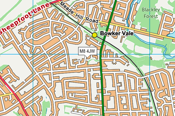 M8 4JW map - OS VectorMap District (Ordnance Survey) M8 4JW map - OS VectorMap District (Ordnance Survey)