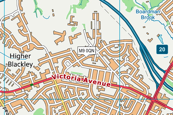M9 0QN map - OS VectorMap District (Ordnance Survey)