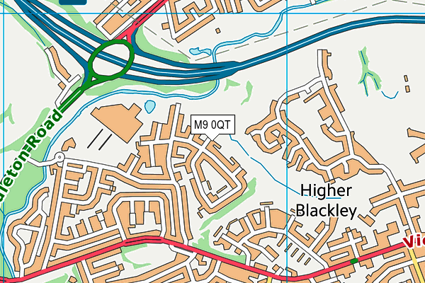 M9 0QT map - OS VectorMap District (Ordnance Survey)