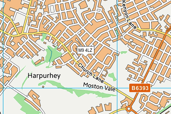 M9 4LZ map - OS VectorMap District (Ordnance Survey)
