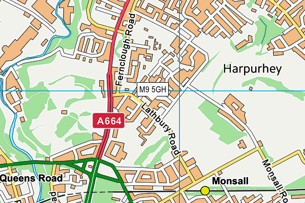M9 5GH map - OS VectorMap District (Ordnance Survey) M9 5GH map - OS VectorMap District (Ordnance Survey)