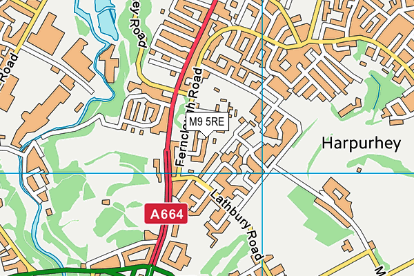 M9 5RE map - OS VectorMap District (Ordnance Survey) M9 5RE map - OS VectorMap District (Ordnance Survey)