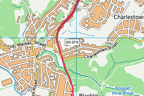 M9 6FN map - OS VectorMap District (Ordnance Survey)