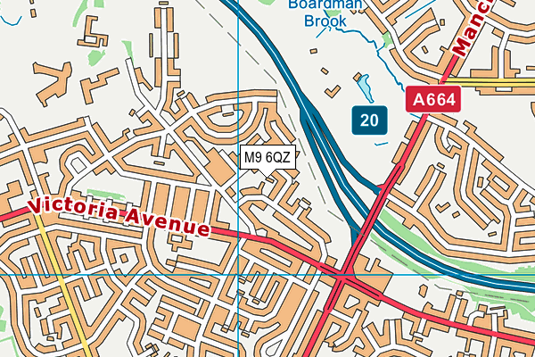 M9 6QZ map - OS VectorMap District (Ordnance Survey)