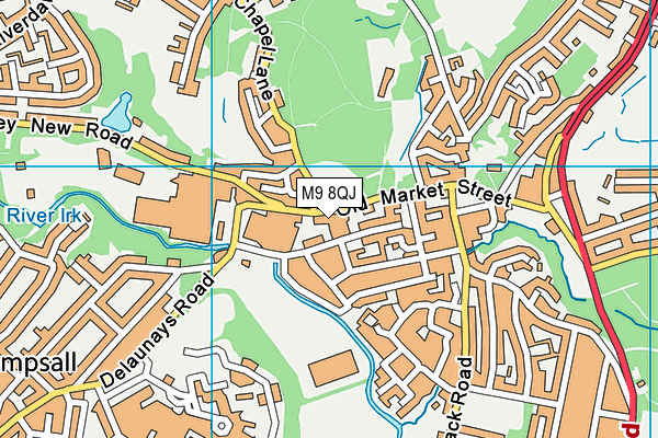 M9 8QJ map - OS VectorMap District (Ordnance Survey) M9 8QJ map - OS VectorMap District (Ordnance Survey)