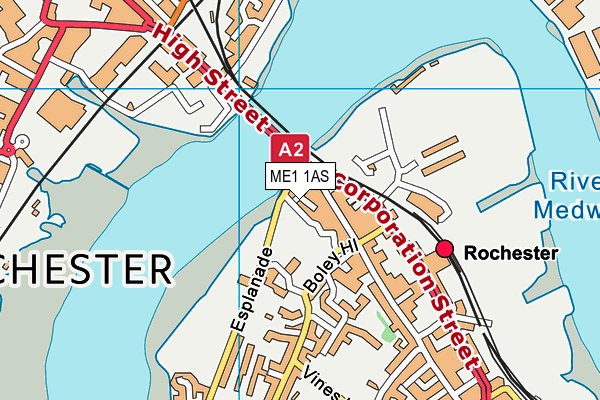 ME1 1AS map - OS VectorMap District (Ordnance Survey)