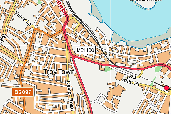 ME1 1BG map - OS VectorMap District (Ordnance Survey) ME1 1BG map - OS VectorMap District (Ordnance Survey)