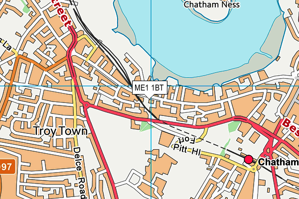 ME1 1BT map - OS VectorMap District (Ordnance Survey) ME1 1BT map - OS VectorMap District (Ordnance Survey)