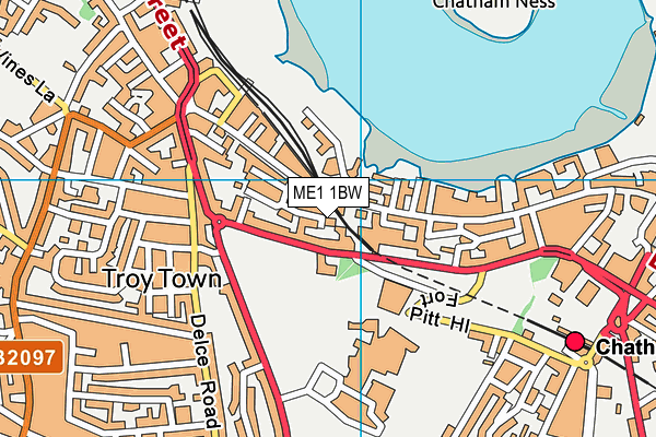ME1 1BW map - OS VectorMap District (Ordnance Survey)