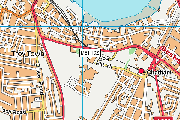 ME1 1DZ map - OS VectorMap District (Ordnance Survey) ME1 1DZ map - OS VectorMap District (Ordnance Survey)