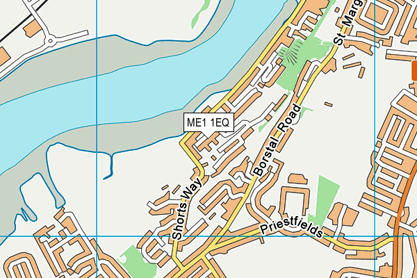 ME1 1EQ map - OS VectorMap District (Ordnance Survey) ME1 1EQ map - OS VectorMap District (Ordnance Survey)