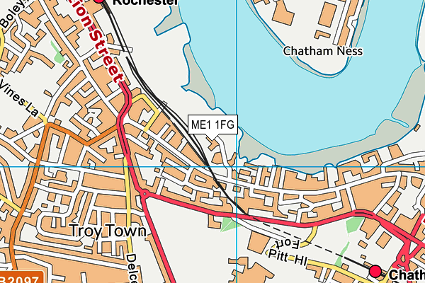 ME1 1FG map - OS VectorMap District (Ordnance Survey) ME1 1FG map - OS VectorMap District (Ordnance Survey)