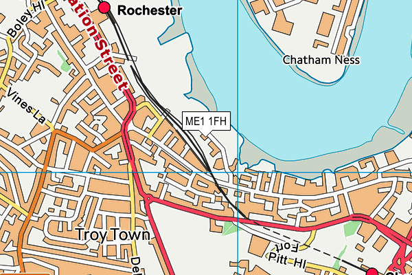 ME1 1FH map - OS VectorMap District (Ordnance Survey) ME1 1FH map - OS VectorMap District (Ordnance Survey)