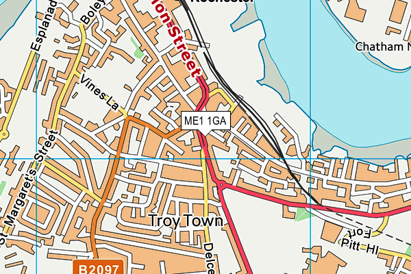ME1 1GA map - OS VectorMap District (Ordnance Survey)