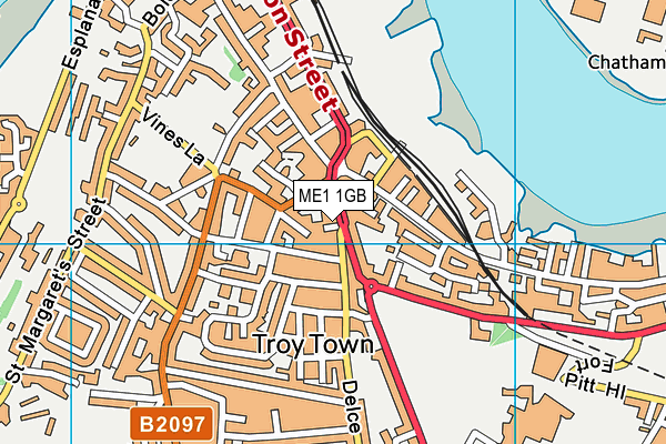 ME1 1GB map - OS VectorMap District (Ordnance Survey) ME1 1GB map - OS VectorMap District (Ordnance Survey)