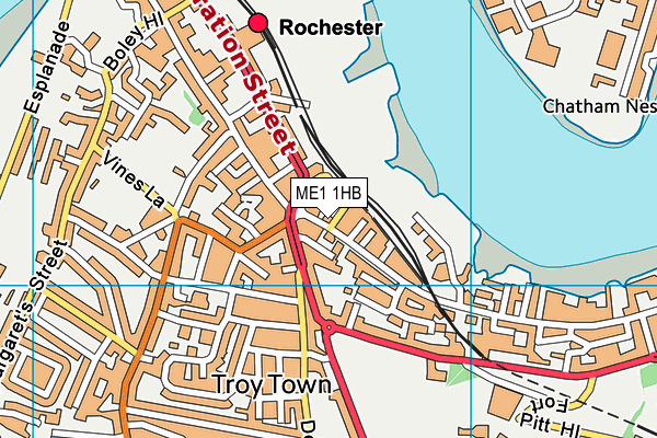 ME1 1HB map - OS VectorMap District (Ordnance Survey)