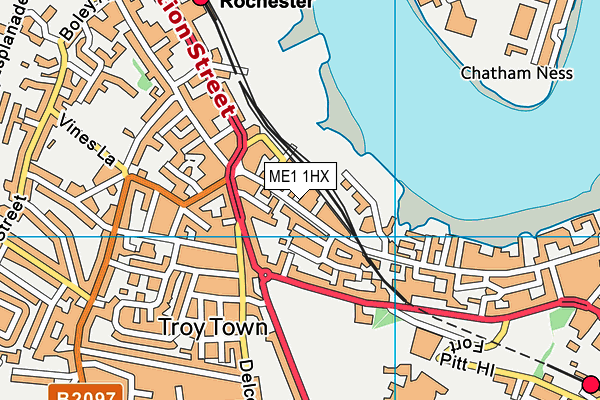 ME1 1HX map - OS VectorMap District (Ordnance Survey)