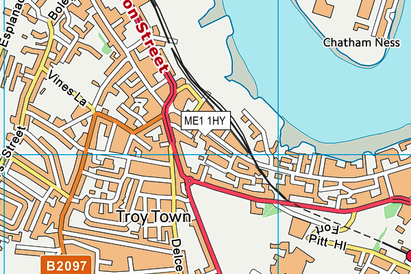 ME1 1HY map - OS VectorMap District (Ordnance Survey) ME1 1HY map - OS VectorMap District (Ordnance Survey)