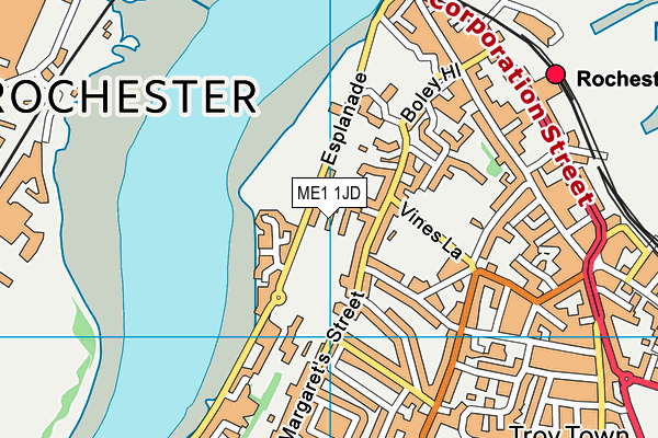 ME1 1JD map - OS VectorMap District (Ordnance Survey) ME1 1JD map - OS VectorMap District (Ordnance Survey)
