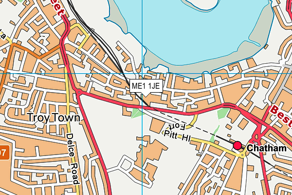 ME1 1JE map - OS VectorMap District (Ordnance Survey)