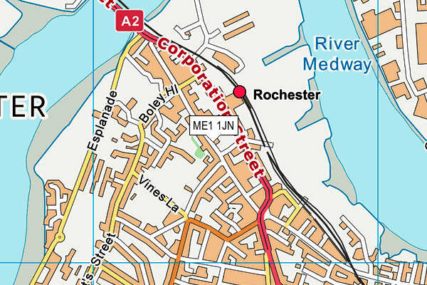 ME1 1JN map - OS VectorMap District (Ordnance Survey) ME1 1JN map - OS VectorMap District (Ordnance Survey)