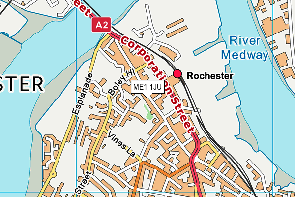 ME1 1JU map - OS VectorMap District (Ordnance Survey)