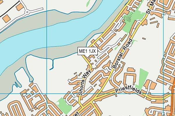 ME1 1JX map - OS VectorMap District (Ordnance Survey) ME1 1JX map - OS VectorMap District (Ordnance Survey)