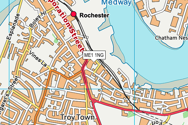 ME1 1NG map - OS VectorMap District (Ordnance Survey) ME1 1NG map - OS VectorMap District (Ordnance Survey)