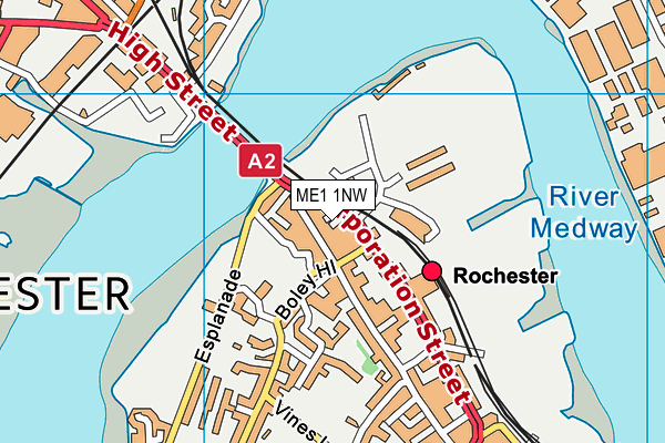 ME1 1NW map - OS VectorMap District (Ordnance Survey) ME1 1NW map - OS VectorMap District (Ordnance Survey)