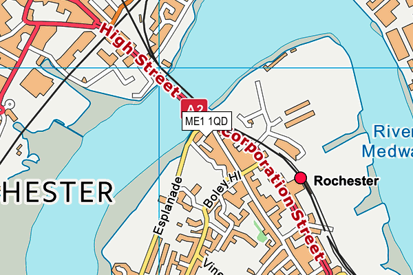 ME1 1QD map - OS VectorMap District (Ordnance Survey) ME1 1QD map - OS VectorMap District (Ordnance Survey)