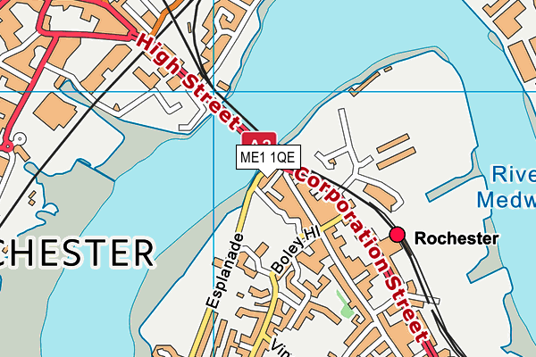 ME1 1QE map - OS VectorMap District (Ordnance Survey)