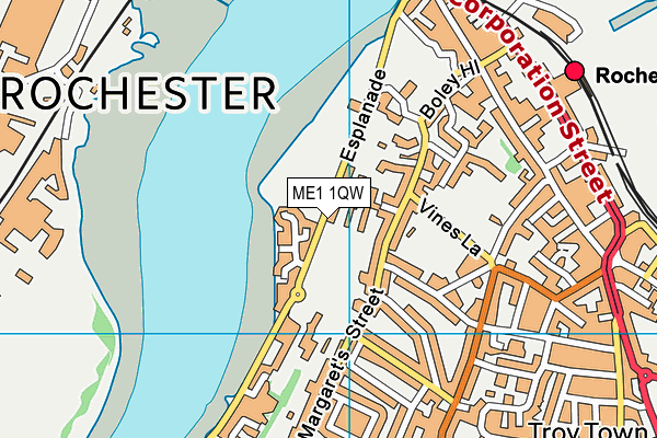 ME1 1QW map - OS VectorMap District (Ordnance Survey)