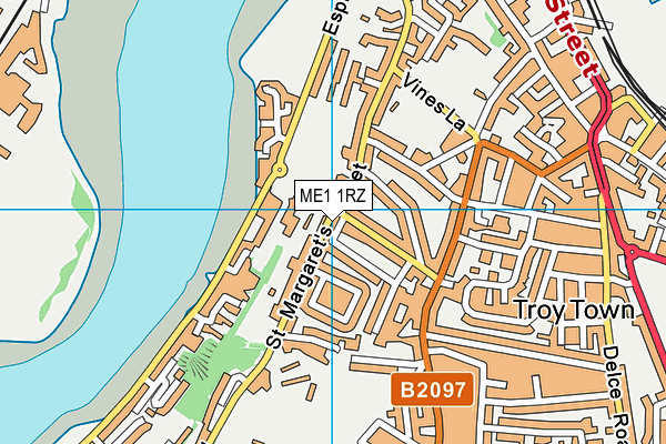 ME1 1RZ map - OS VectorMap District (Ordnance Survey) ME1 1RZ map - OS VectorMap District (Ordnance Survey)