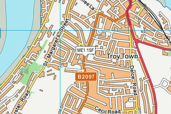 ME1 1SF map - OS VectorMap District (Ordnance Survey) ME1 1SF map - OS VectorMap District (Ordnance Survey)