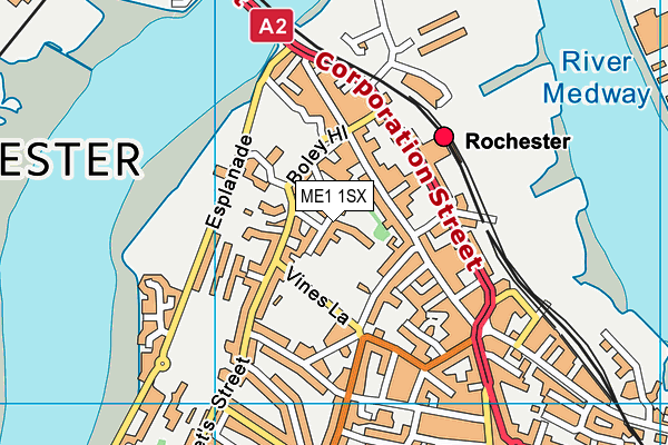ME1 1SX map - OS VectorMap District (Ordnance Survey) ME1 1SX map - OS VectorMap District (Ordnance Survey)